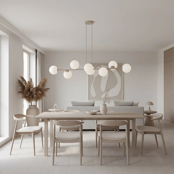 Lampadario a Sospensione MAGNUS 8 Mokka 8xE14 in Acciaio