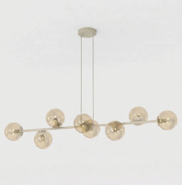 Lampadario a Sospensione MAGNUS 8 Mokka 8xE14 in Acciaio