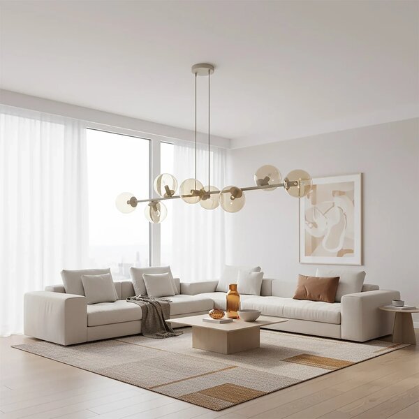 Lampadario a Sospensione MAGNUS 8 Mokka 8xE14 in Acciaio