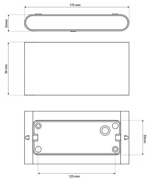 Applique LED 12W Bidirezione IP65 CCT Bianco Variabile - Nera Colore Bianco Variabile CCT