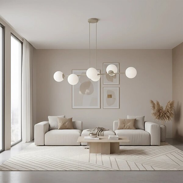 Lampadario a Sospensione MAGNUS 6 Mokka 6xE14 in Acciaio