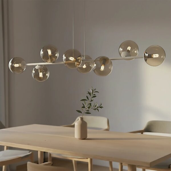 Lampadario a Sospensione MAGNUS 8 Mokka 8xE14 in Acciaio