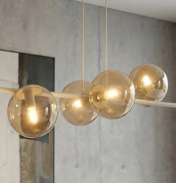 Lampadario a Sospensione MAGNUS 8 Mokka 8xE14 in Acciaio