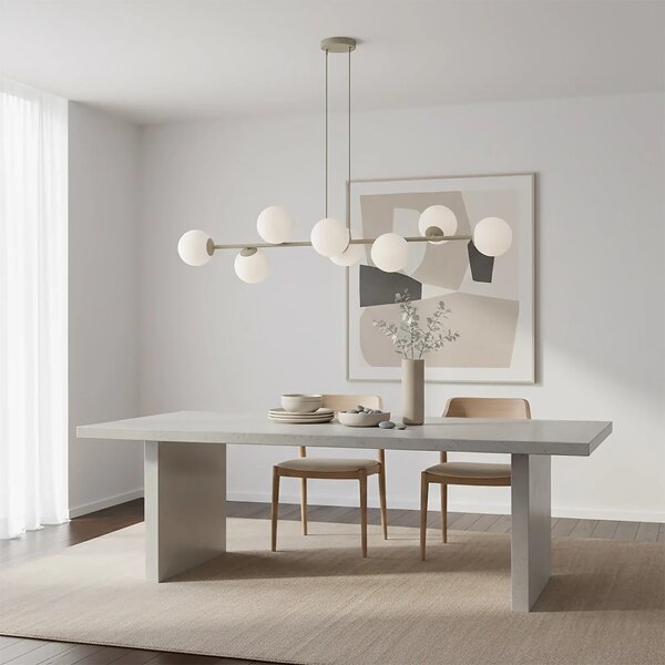 Lampadario a Sospensione MAGNUS 8 Mokka 8xE14 in Acciaio