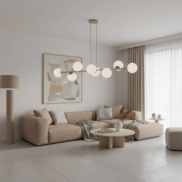 Lampadario a Sospensione MAGNUS 8 Mokka 8xE14 in Acciaio
