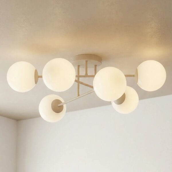Plafoniera da soffitto Roma 6 Mokka 6xE14 in Acciaio