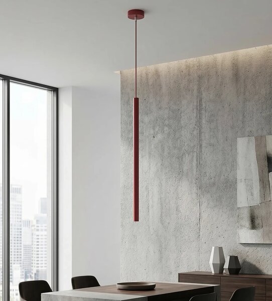 Lampada a Sospensione SELTER 1 G9 in Acciaio - Mokka o Burgundy