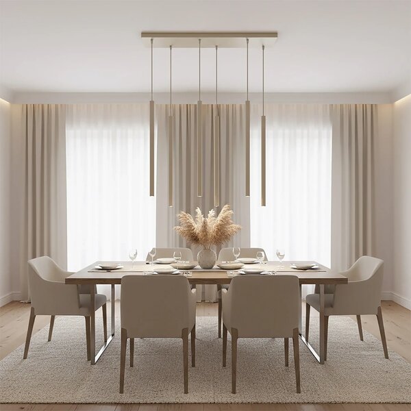 Lampadario a Sospensione in Acciaio SELTER 6 Mokka 6xG9