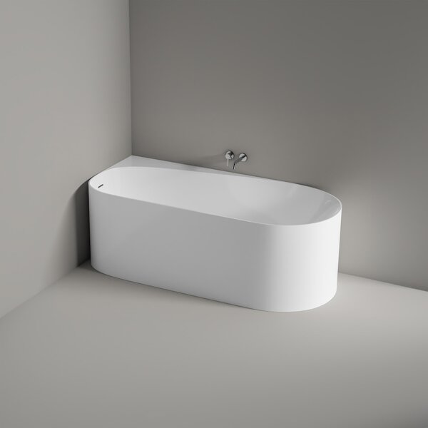 Vasca da bagno freestanding ONDA CORNER - Acrilico - Bianco, lucido - Installazione a sinistra - 170 x 78 x 58 cm