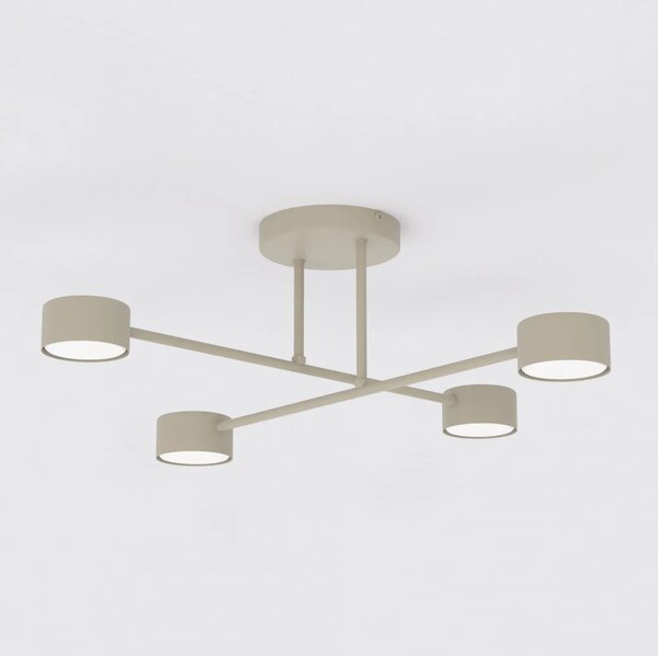 Plafoniera da soffitto HALO 4 in acciaio 4xGX53 - Mokka o Burgundy