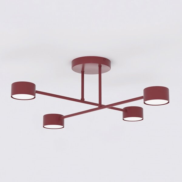 Plafoniera da soffitto HALO 4 in acciaio 4xGX53 - Mokka o Burgundy