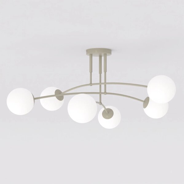 Plafoniera da soffitto PREGOS 6 in acciaio 6xE14 - Mokka