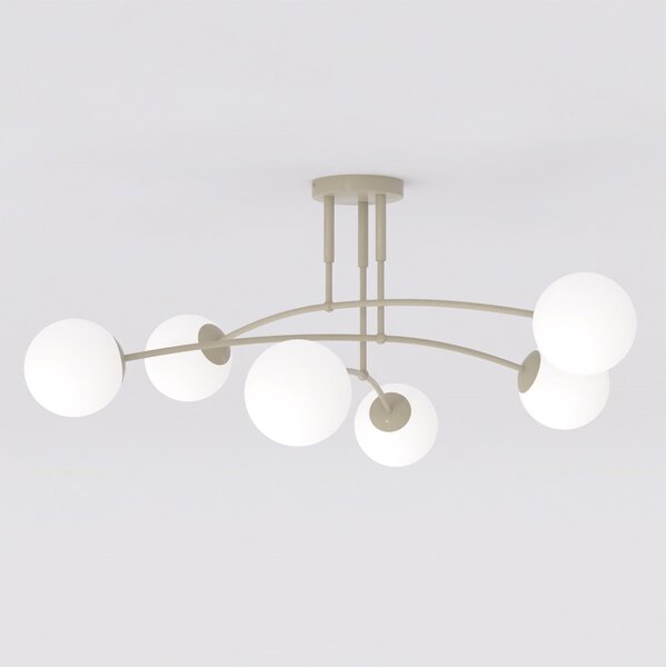 Plafoniera da soffitto PREGOS 6 in acciaio 6xE14 - Mokka
