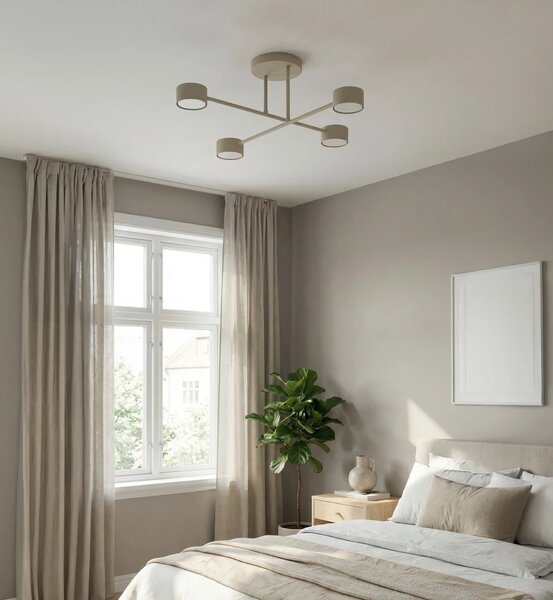 Plafoniera da soffitto HALO 4 in acciaio 4xGX53 - Mokka o Burgundy