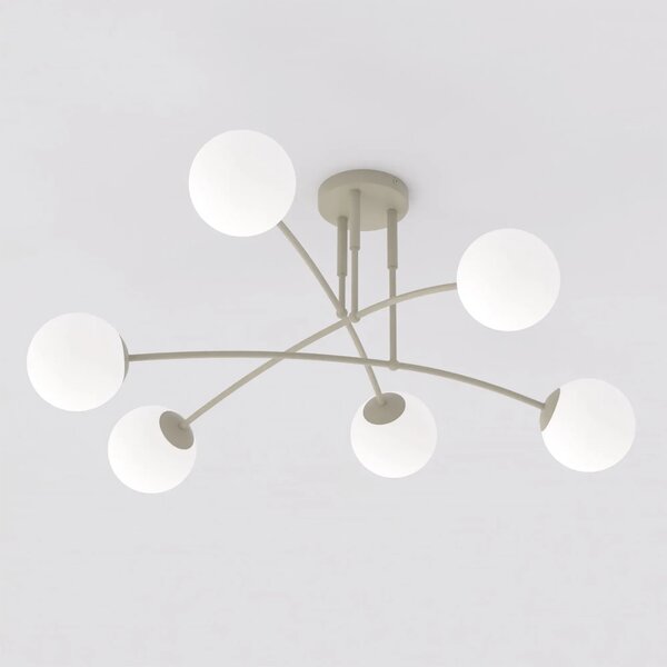 Plafoniera da soffitto PREGOS 6 in acciaio 6xE14 - Mokka