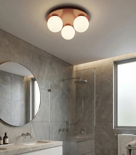 Plafoniera da soffitto SOLAR 3 3xE14 in Acciaio - Mokka o Burgundy