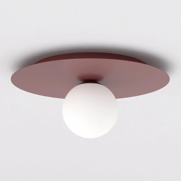Plafoniera da soffitto SOLAR 1 E14 in Acciaio - Mokka o Burgundy