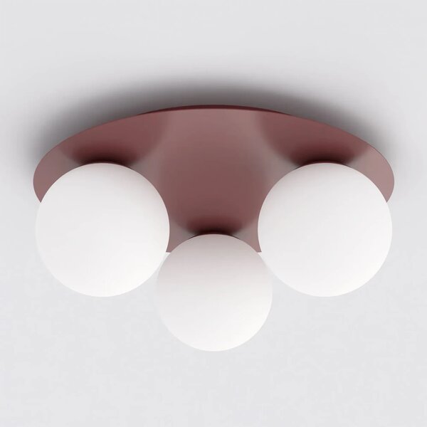 Plafoniera da soffitto SOLAR 3 3xE14 in Acciaio - Mokka o Burgundy