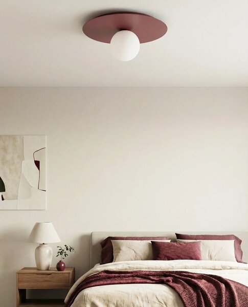 Plafoniera da soffitto SOLAR 1 E14 in Acciaio - Mokka o Burgundy