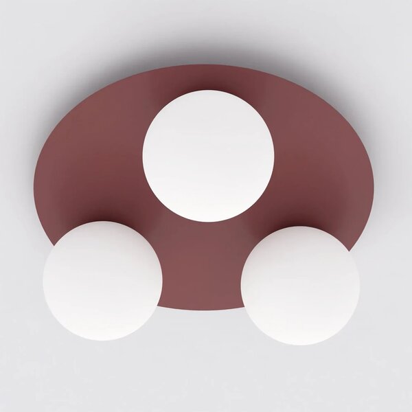 Plafoniera da soffitto SOLAR 3 3xE14 in Acciaio - Mokka o Burgundy