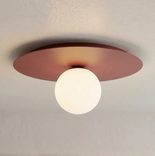 Plafoniera da soffitto SOLAR 1 E14 in Acciaio - Mokka o Burgundy