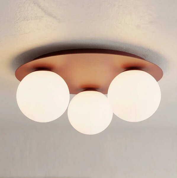 Plafoniera da soffitto SOLAR 3 3xE14 in Acciaio - Mokka o Burgundy