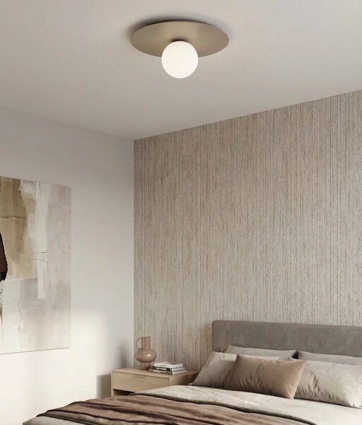 Plafoniera da soffitto SOLAR 1 E14 in Acciaio - Mokka o Burgundy
