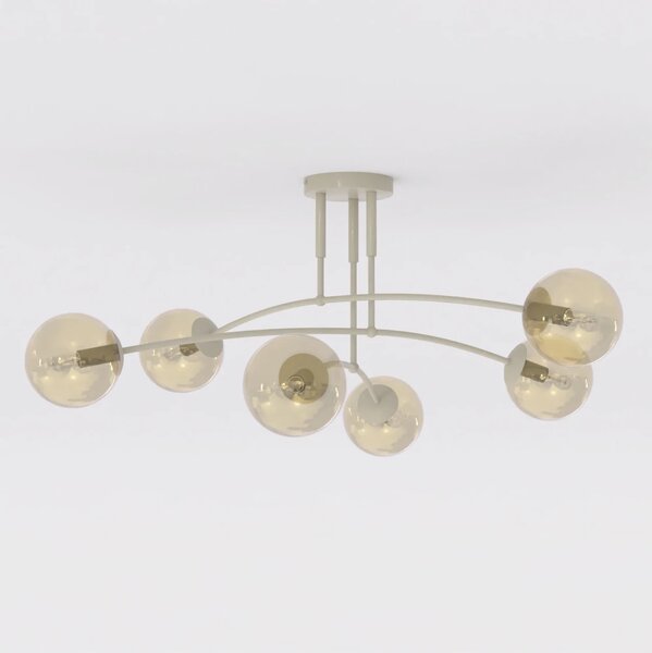 Plafoniera da soffitto PREGOS 6 in acciaio 6xE14 - Mokka