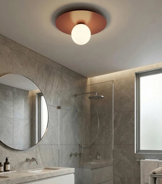 Plafoniera da soffitto SOLAR 1 E14 in Acciaio - Mokka o Burgundy