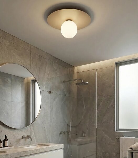 Plafoniera da soffitto SOLAR 1 E14 in Acciaio - Mokka o Burgundy