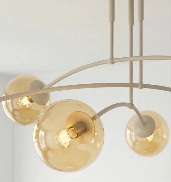 Plafoniera da soffitto PREGOS 6 in acciaio 6xE14 - Mokka