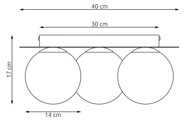 Plafoniera da soffitto SOLAR 3 3xE14 in Acciaio - Mokka o Burgundy