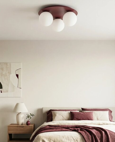 Plafoniera da soffitto SOLAR 3 3xE14 in Acciaio - Mokka o Burgundy