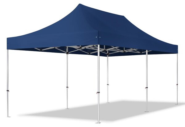 TOOLPORT 3x6m gazebo pieghevole PES, PROFESSIONAL alluminio, blu scuro