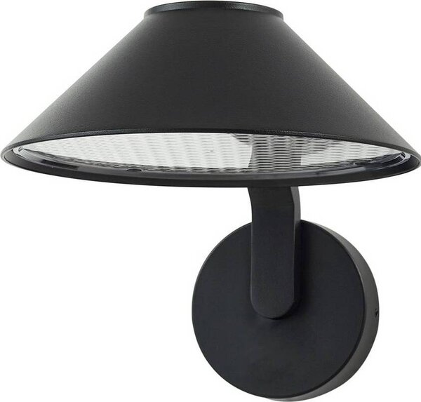 Lindby LED lampada da parete Capelo, nero, metallo, Ø20cm