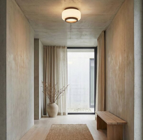 Plafoniera soffitto Shiro Quitani, dimmerabile, Bianco / Opale, Soggiorno / Sala da pranzo, Vetro, Design, Plafoniera