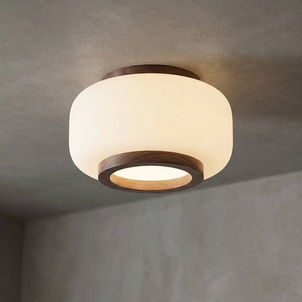 Plafoniera soffitto Shiro Quitani, dimmerabile, Bianco / Opale, Soggiorno / Sala da pranzo, Vetro, Design, Plafoniera