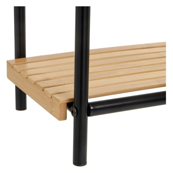 Scaffale nero e color legno naturale in bambù 41x77 cm - Casa Selección