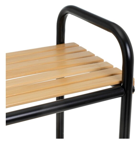 Scaffale nero e color legno naturale in bambù 41x77 cm - Casa Selección