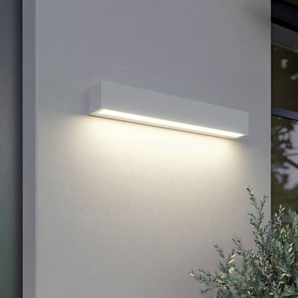 Applique da esterni a LED Lengo Lucande, Bianco / Opale, Alluminio, Moderno, Applique LED da esterni