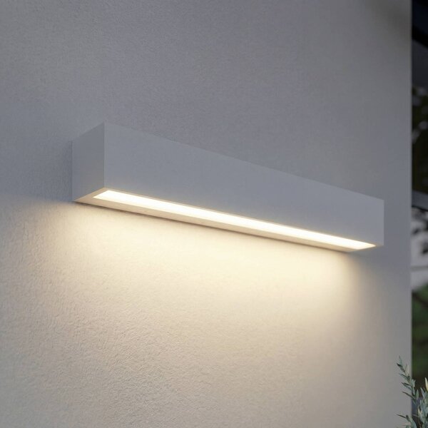 Applique da esterni a LED Lengo Lucande, Bianco / Opale, Alluminio, Moderno, Applique LED da esterni