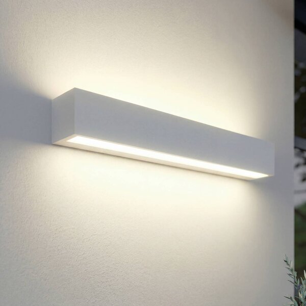 Applique da esterni a LED Lengo Lucande, Bianco / Opale, Alluminio, Moderno, Applique LED da esterni