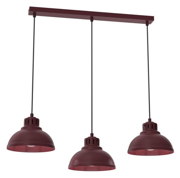Lampadario a sospensione con cavo SVEN 3xE27/15W/230V bordeaux