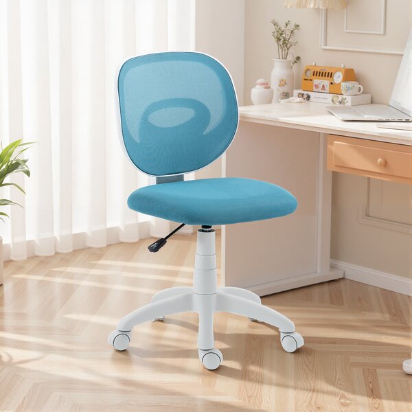 HOMCOM Sedia ergonomica da ufficio con schienale a C e altezza regolabile, 59,5x53x89 cm, Blu | Aosom Italy