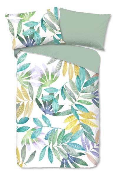 Set copripiumino e federa verde in cotone per letto singolo 140x200 cm Marcus – Good Morning