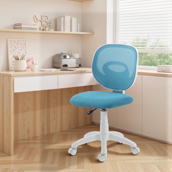 HOMCOM Sedia ergonomica da ufficio con schienale a C e altezza regolabile, 59,5x53x89 cm, Blu | Aosom Italy