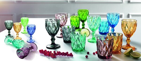 Set di 6 bicchieri Calice Diamante, 250 ml - Brandani