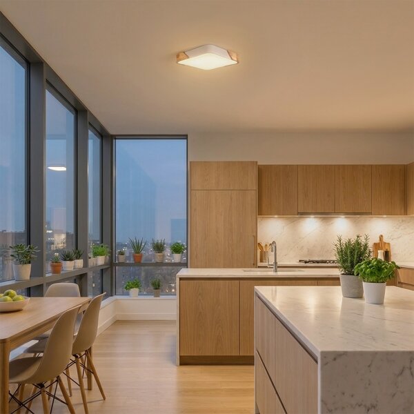 Brilagi - Plafoniera LED PILANA LED/24W/230V rovere/bianco 32x32 cm