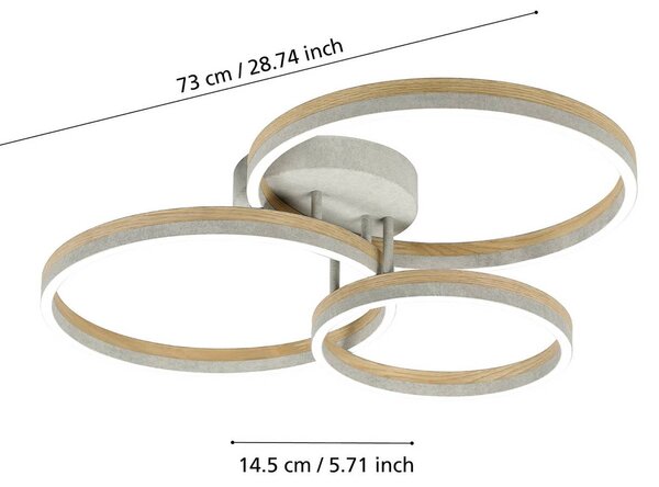 Stars of Light Plafoniera soffitto Cadinaro, dimmerabile, Alluminio / Grigio / Zincato, Soggiorno / Sala da pranzo, Metallo, Moderno, Plafoniera