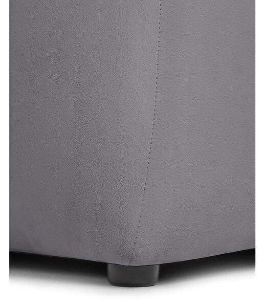 Divano angolare grigio (con penisola a sinistra/con chaise lounge) con rivestimento in velluto Cube – Bonami Selection